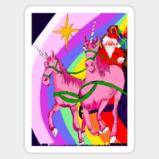 Unicorn Sleigh Sticker